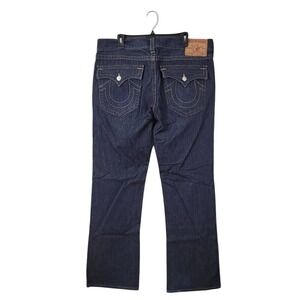 Vtg Y2K True Religion Ricky Dark Wash Jeans Sz‎ 38x34 Distressed Flap Pocket USA
